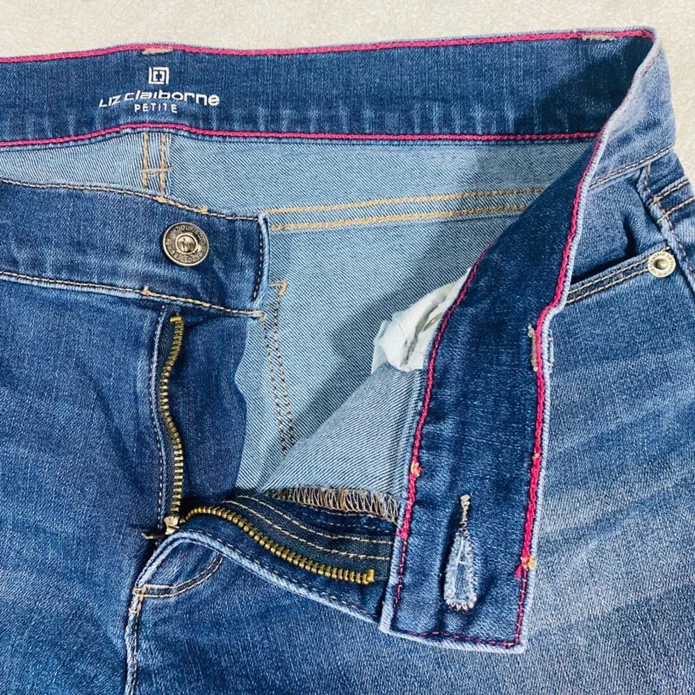 Liz Claiborne Skinny‎ Boyfriend Jeans Women 6P Blue Petite City Fit Capris